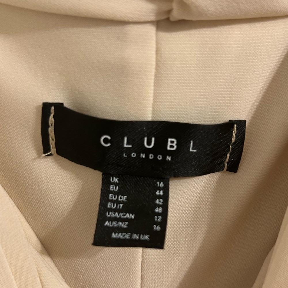 Club L London DOROYTA Cream White Asymmetric-Neck drop waist  Maxi Dress Sz 12 - Picture 8 of 12